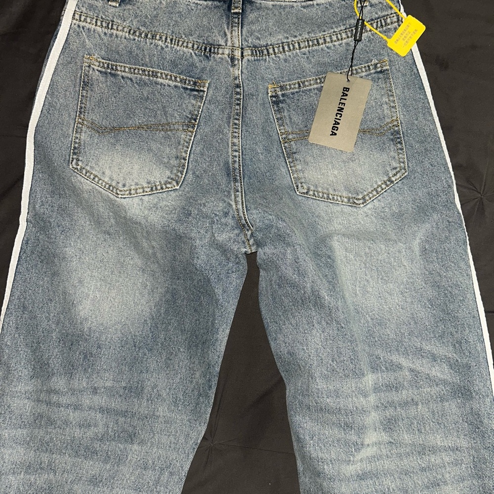 Balenciaga Men's Relaxed Denim Jeans - Classic Blue